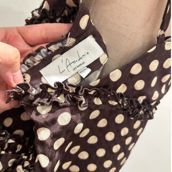 L'Academie Vara Midi Dress - Chocolate Polka Dots - Picture 4 of 4